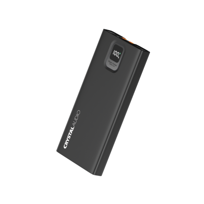 CRYSTAL AUDIO PBK8 Power Bank 10000 mAh PD Dual LCD+Cable Μαύρο