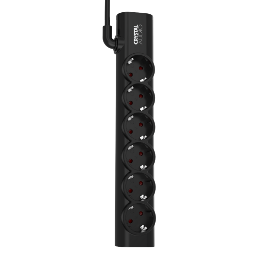CRYSTAL AUDIO Elegance PSEL6S Μαύρο Πολύπριζο Schuko 6 Θέσεων