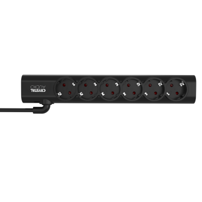 CRYSTAL AUDIO Elegance PSEL6S Μαύρο Πολύπριζο Schuko 6 Θέσεων