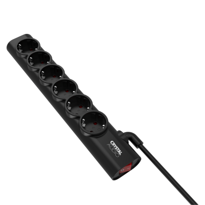 CRYSTAL AUDIO Elegance PSEL6S Μαύρο Πολύπριζο Schuko 6 Θέσεων