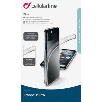 CELLULAR LINE 354892 Fine Θήκη Κινητού Fine Σιλικόνης Back Cover για iPhone 11 Pro Διαφανής