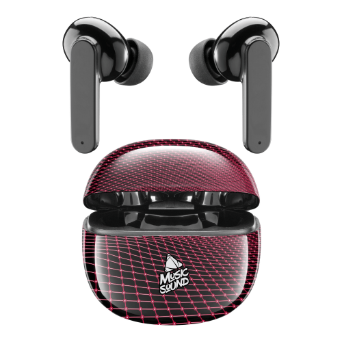 CELLULAR LINE 414350 Music Sound Fantasy Bluetooth Ακουστικά TWS Μαύρα με Θήκη Φόρτισης Μπορντό
