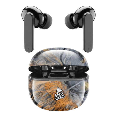 CELLULAR LINE 414374 Music Sound Fantasy Bluetooth Ακουστικά TWS Μαύρα με Θήκη Φόρτισης Πορτοκαλί-Μαύρο