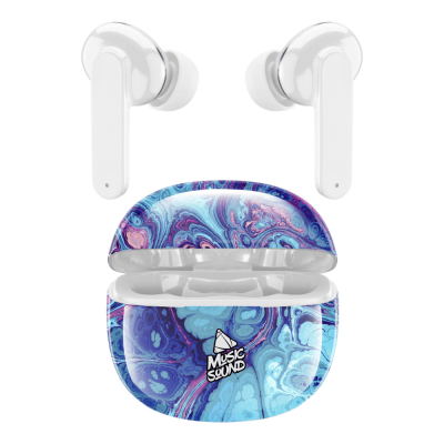 CELLULAR LINE 414381 Music Sound Fantasy Bluetooth Ακουστικά TWS Λευκά με Θήκη Φόρτισης Μωβ-Λευκό