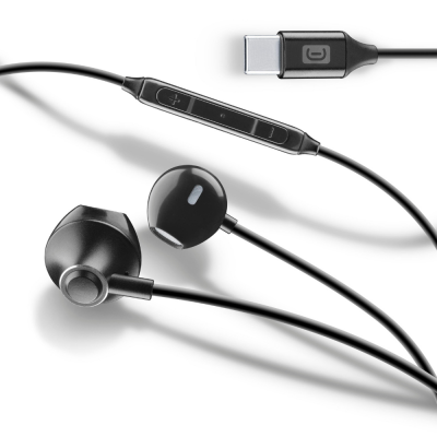 CELLULAR LINE 422386 Handsfree Ακουστικά Orbit με βύσμα Type-C Μαύρα