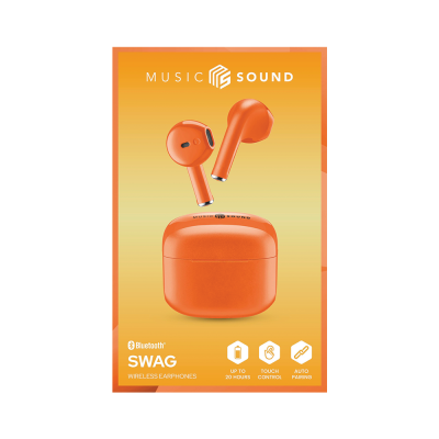 CELLULAR LINE 454783 Swag Bluetooth Ακουστικά TWS με Θήκη Φόρτισης Πορτοκαλί