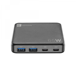 CELLULAR LINE 456817 Επιτραπέζιος Φορτιστής με 2xUSB-A και 2xType-C 65W Μαύρο
