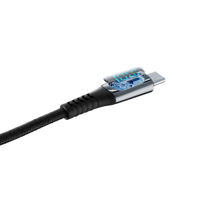 CELLULAR LINE 456145 USB Καλώδιο Συγχρονισμού και Φόρτισης Type-C (2m) με Οθόνη Μαύρο