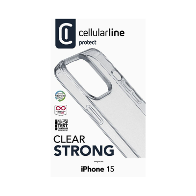 CELLULAR LINE 466151 Θήκη Κινητού Σκληρής Σιλικόνης Clear Duo για iPhone 15 Διαφανής