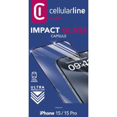 CELLULAR LINE 467455 Γυαλί Προστασίας Οθόνης για iPhone 15/15 Pro