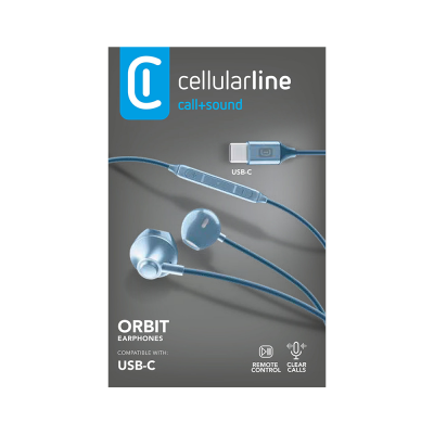 CELLULAR LINE 456107 Handsfree Ακουστικά Orbit με βύσμα Type-C Μπλε