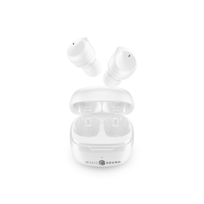 CELLULAR LINE 467837 Music Sound Flow Bluetooth Ακουστικά TWS με Θήκη Φόρτισης Λευκά