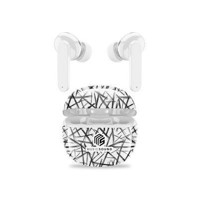 CELLULAR LINE 466953 Music Sound Fancy Bluetooth Ακουστικά TWS Λευκά με Θήκη Φόρτισης Λευκή-Μαύρη