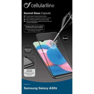 CELLULAR LINE 364198 AntiShock Γυαλί Προστασίας Οθόνης για Samsung Galaxy A30S Μαύρο
