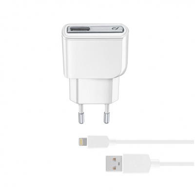 CELLULAR LINE 226878 Σετ Φορτιστής για iPhone με Θύρα USB-A και Καλώδιο Lightning 10W Λευκό