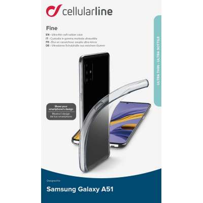 CELLULAR LINE 372438 Fine Θήκη Κινητού Σιλικόνης Back Cover για Samsung Α51 Διαφανής