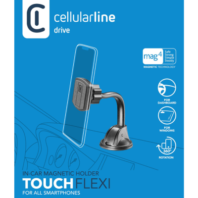 CELLULAR LINE 280306 Βάση Κινητού Αυτοκινήτου Touch Flexi Βεντούζα με Μαγνήτη Mag4