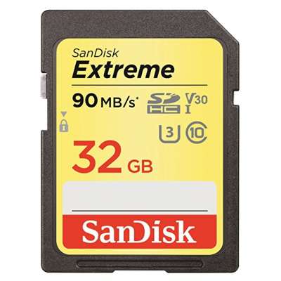 SanDisk Extreme SDHC Card 32GB 90MB/s V30 UHS-I U3