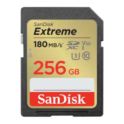 SanDisk Extreme 256GB SDXC UHS-I + 1 year RescuePRO Deluxe