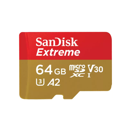 SanDisk Extreme microSDXC 64GB + SD Adapter + 1 year RescuePRO Deluxe