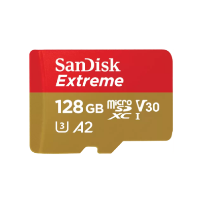 SanDisk Extreme microSDXC 128GB + SD Adapter + 1 year RescuePRO Deluxe