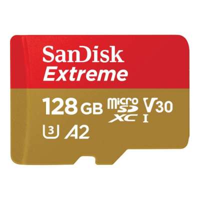 SanDisk Extreme microSD 128GB+SD Adpt 160MB/s A2 V30 UHS-I U4