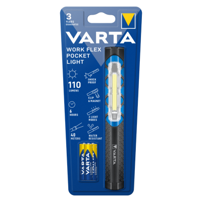 VARTA Φακός Ράβδου LED Work Flex Pocket Light + 3xAAA