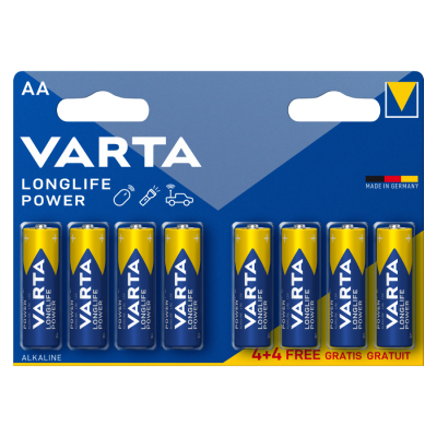 VARTA 4906 συσκ.8 AΛΚΑΛΙΚΗ LONGLIFE POWER AA (4+4)