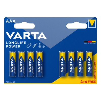 VARTA 4903 συσκ.8 AΛΚΑΛΙΚΗ LONGLIFE POWER AAA (4+4)