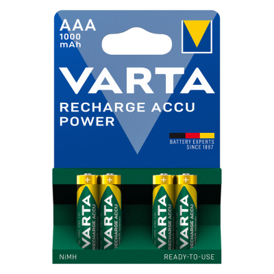 VARTA ΕΠΑΝΑΦΟΡΤΙΖΟΜΕΝΗ 1000mAh συσκ.4 AAA