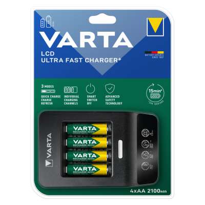 VARTA 57685101441 LCD ULTRA FAST CHARGER + 4X56706