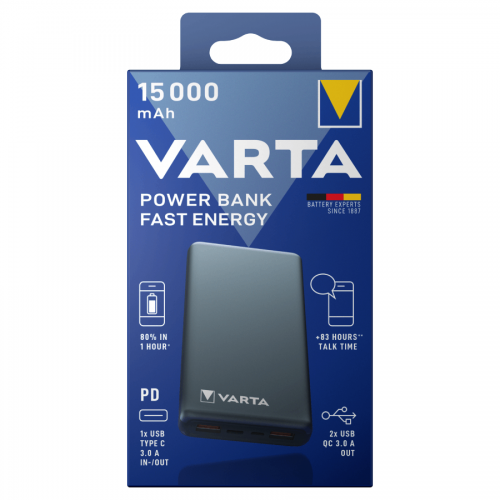 VARTA 57982101111 Power ΒankFast Energy 15000 mAh